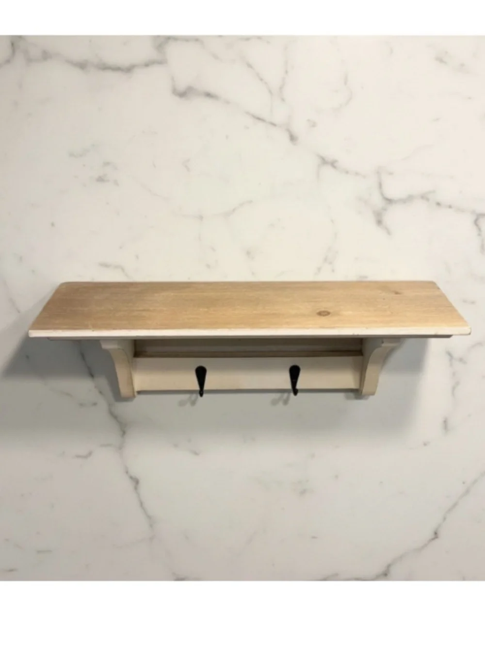 White Wall Shelf With Hooks